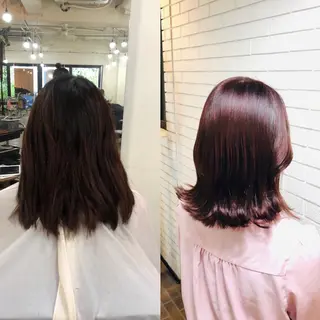 ミディアム 艶カラー🩵💛 NANAのヘアスタイル