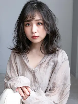 ミディアム カラー ACRO梅田【アクロ】所属・美髪矯正・レイヤー 倉友哉のヘアスタイル