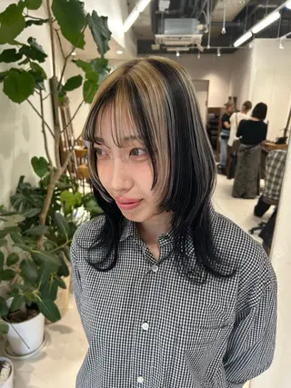 セミロング カラー ハイトーン/エクステ /🎀YUINA🎀のヘアスタイル