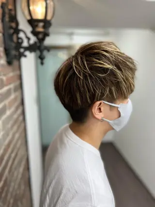 ミディアム ヒロ銀座バーバーショップ難波店所属・縮毛矯正/パーマ 宮河 惇💈のヘアスタイル