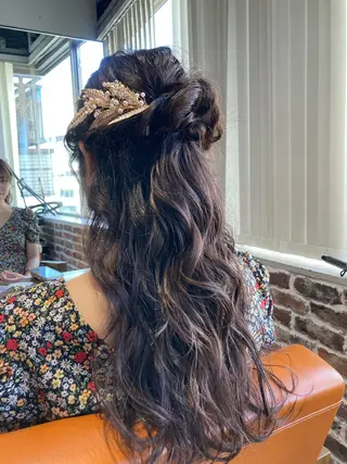 ロング ヘアアレンジ 横浜美容室／暖色系 michika🌹のヘアスタイル