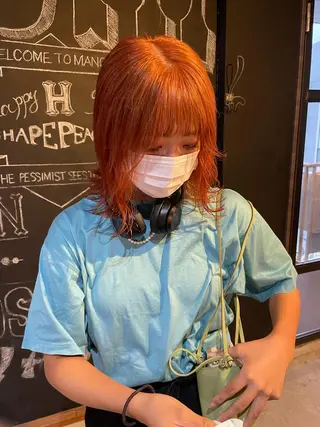 ミディアム カラー 中根 亜莉紗のヘアスタイル