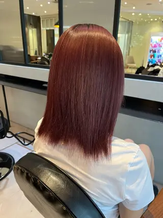 セミロング カラー オリーブカラー🫒/ 透明感カラー/みゆのヘアスタイル