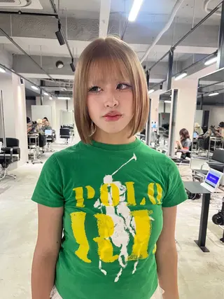 カラー 心斎橋/ブロンド/ ペールカラー/あみかのヘアスタイル