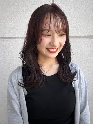 セミロング カラー レイヤーカット/韓国 ヘア/ honokaのヘアスタイル