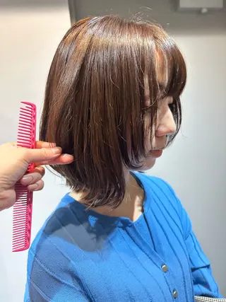ショート カラー 縮毛矯正+モテカラー 🎀✨MIHOのヘアスタイル
