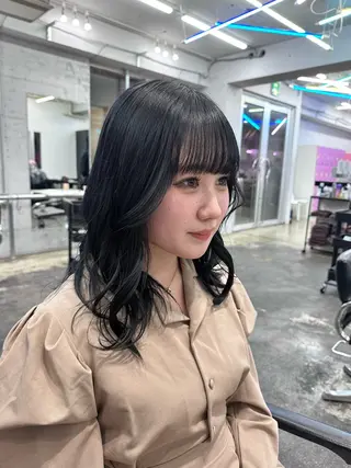 セミロング カラー ヘアアレンジ 🥀モテ暖色× エクステ🥀あかりのヘアスタイル