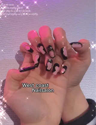 ネイル リボン、ガーリー パーツ放題専門店のネイルデザイン