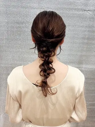 ロング カラー ヘアアレンジ LIP 大阪本店 エクステ 堀谷和孝のヘアスタイル