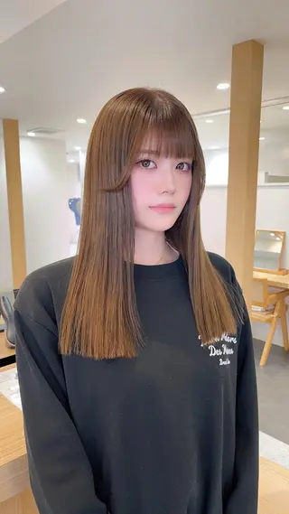ロング カラー MIZUKI🫧ྀི 韓国ヘアAFLOATのヘアスタイル
