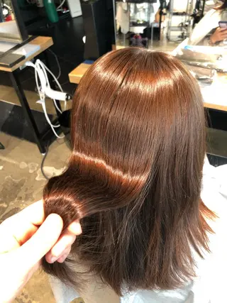 セミロング カラー ヘアアレンジ 【柔らか透明感✨/ 似合せ前髪】大石葉月のヘアスタイル