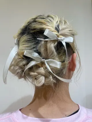 ミディアム ヘアアレンジ 韓国ヘアメイク🎀/ 縮毛矯正✨山本媛香のヘアスタイル