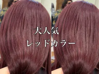 ミディアム カラー ブリーチなしダブル カラー縮毛矯正　下野のヘアスタイル