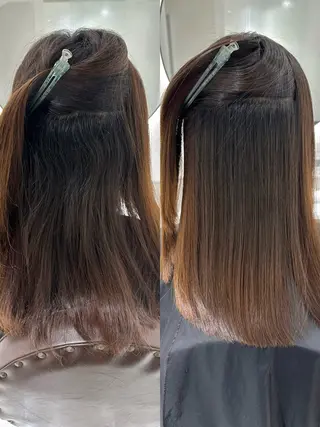 セミロング カラー 銀座No.1髪質改善 縮毛矯正/本木のヘアスタイル