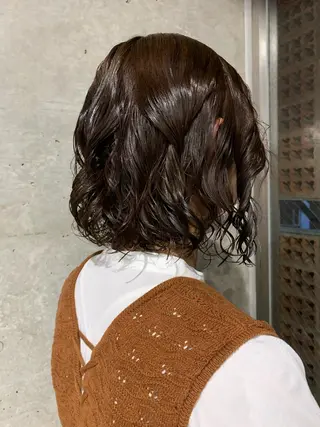 ミディアム パーマ ボブパーマコテ巻き風 パーマNo1深江秀平のヘアスタイル