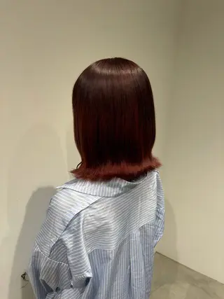 ミディアム カラー Lis blanc所属・はらだここか/メンズ カットモデル募集中のヘアスタイル