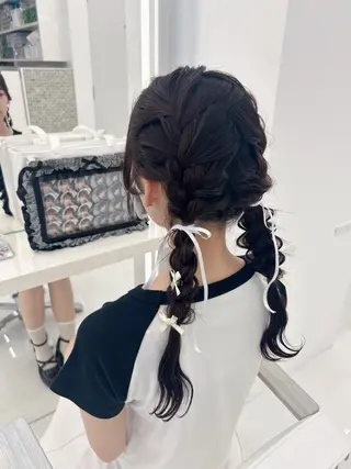 ロング ヘアアレンジ 前髪/顔周り/透明感 艶カラーとどさんのヘアスタイル