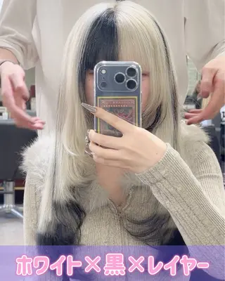 ロング カラー ハイトーンエクステ 🎩カズキ🎩のヘアスタイル