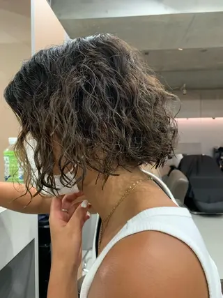 パーマ ボブパーマコテ巻き風 パーマNo1深江秀平のヘアスタイル