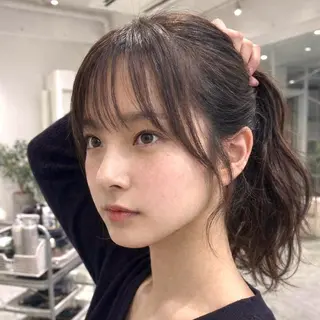 セミロング カラー 地毛風/グレージュ よしだひろのじょうのヘアスタイル