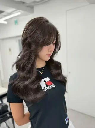 ロング カラー 顔まわりの神様✨ 透明感カラー藤嶋秀幸のヘアスタイル