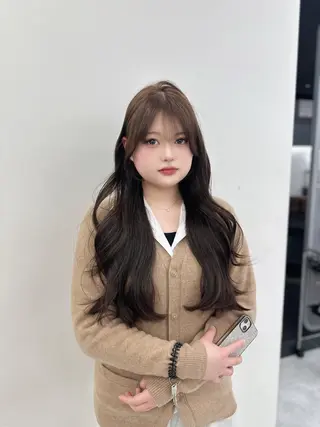 ロング カラー パーマ ヘアアレンジ メンズ キッズ ♥️韓国ヘア レイヤー♥️ゆりのヘアスタイル