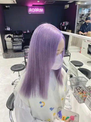 ロング カラー パーマ ヘアアレンジ メンズ キッズ ネイル マツエク・マツパ アイブロウ ハイトーン/ピンク 💗モモ໒꒱のヘアスタイル