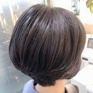ショート 三箇島陽香/髪質改善 クロスパーマ縮毛矯正のヘアスタイル