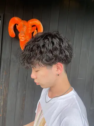 パーマ メンズ 三好 達也のヘアスタイル