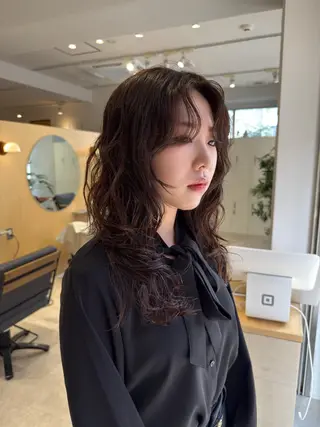 セミロング パーマ パーマ/ボブ /レイヤー チヒロのヘアスタイル