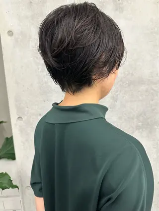 ショート パーマ 小顔ボブ/お悩み解決 /ボブパーマ/とういのヘアスタイル