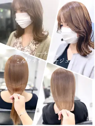 セミロング カラー opus 店長大和 レイヤー/赤み消しのヘアスタイル