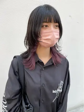 ミディアム カラー ヘアアレンジ 〽️magico/ ウルフDaiki〽️のヘアスタイル