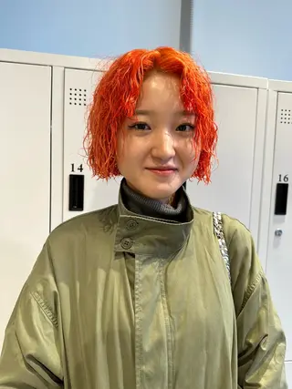 セミロング カラー パーマ ✳️ウルフ/メンズ/ スパイラルパーマ✳️のヘアスタイル