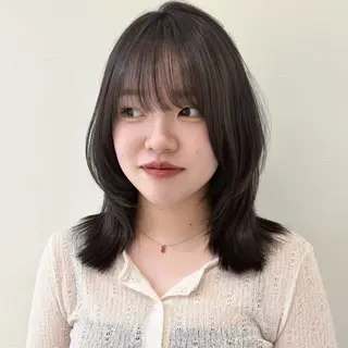 ミディアム 似合わせ前髪／ 小顔カット🎀そうのヘアスタイル