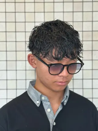 パーマ メンズ leo/ロング／ レイヤーカット⛈️のヘアスタイル