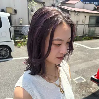 ミディアム 🎀ハイトーン/ 艶カラー/夕月🎀のヘアスタイル