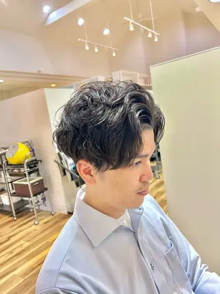 パーマ メンズ 藤森 達也のヘアスタイル