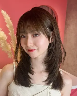 セミロング カラー 山崎/ボブ縮毛矯正 レイヤー髪質改善のヘアスタイル