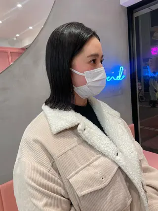 ミディアム Misaki /ボブ/縮毛矯正のヘアスタイル