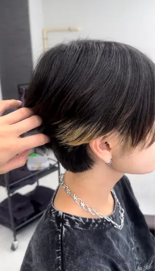 メンズ ニュアンス/フェザー /ウルフ/伶馬のヘアスタイル