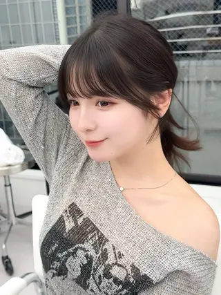 ミディアム カラー ヘアアレンジ 顔周り&ミディアム 特化/池袋/kokiのヘアスタイル