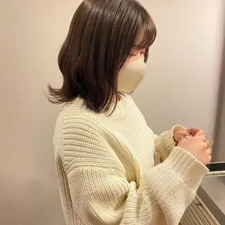 ミディアム カラー パーマ ヘアアレンジ メンズ キッズ ネイル マツエク・マツパ アイブロウ chapter問屋町 💘小室明華のヘアスタイル