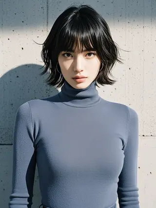 ミディアム ウルフカット 811 大阪梅田 ウルフのヘアスタイル