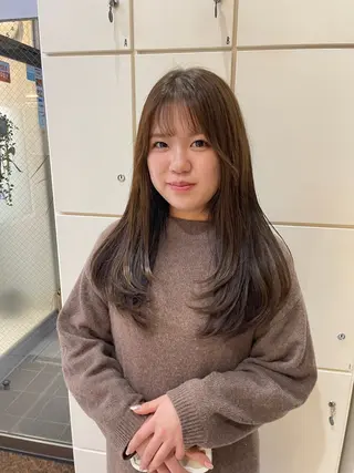 ロング mao♡ベージュ/ 顔周りカットのヘアスタイル