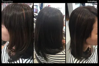 ミディアム セミロング ロング カラー パーマ ヘアアレンジ ひがし さゆりのヘアスタイル