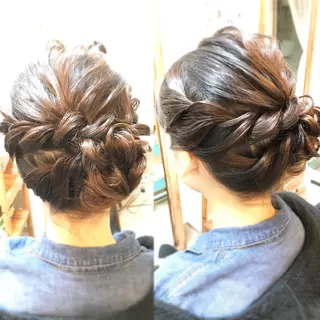 セミロング ヘアアレンジ ヘアセット/卒業式 袴着付け✨清水玲歌のヘアスタイル