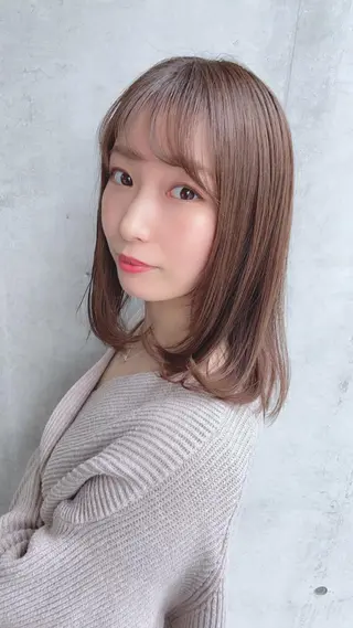 ミディアム 🌟髪質改善ケアカラ ー美髪縮毛矯正y🌟のヘアスタイル