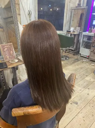 セミロング カラー 髪質改善/ 大久保壯真のヘアスタイル