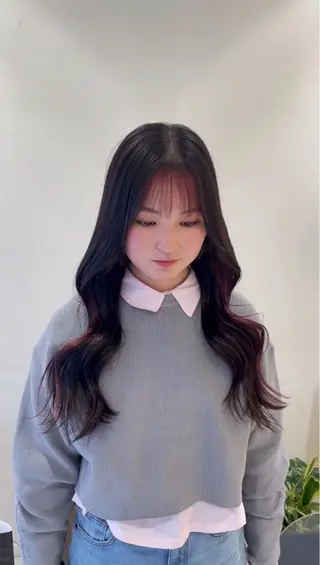ロング カラー 💖大人韓国ヘア💖 韓国艶カラー【銀座】のヘアスタイル